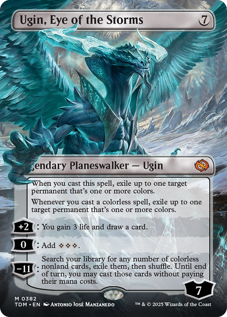 ugin mtg card Ugin, Eye of the Storms (Borderless) [Tarkir: Dragonstorm]