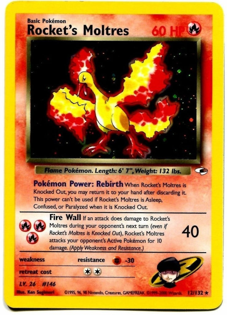 1999 moltres pokemon card Rocket's Moltres (12/132) [Gym Heroes Unlimited]