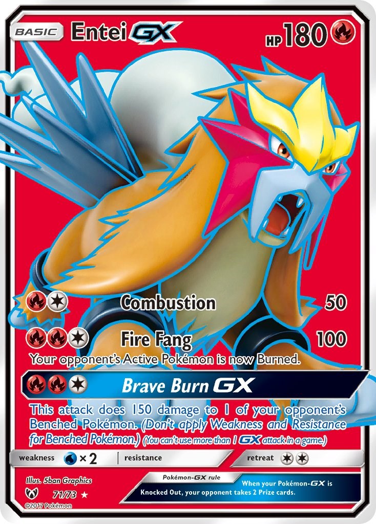 Entei GX (71/73) (Full Art) [Sun & Moon: Shining Legends]