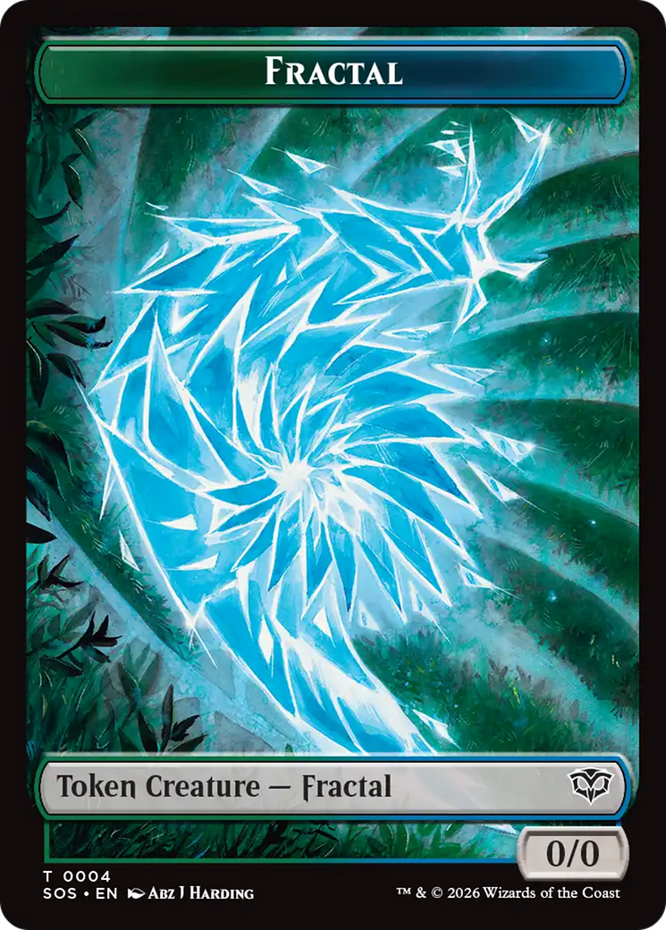 Fractal (0004) // Spirit (0010) Double-Sided Token [Secrets of Strixhaven Tokens]