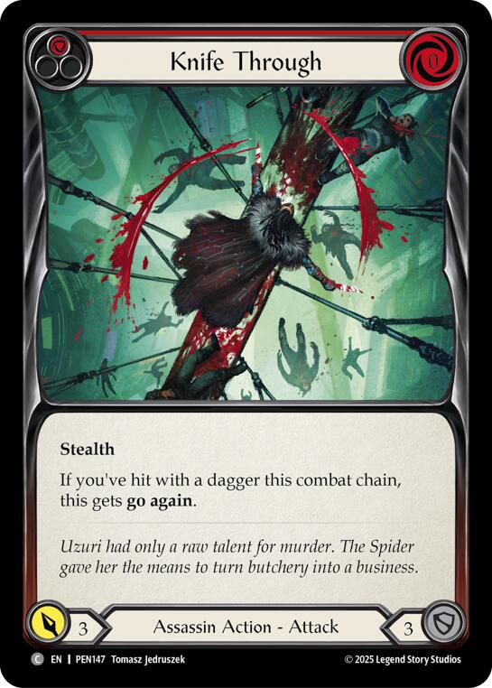 Knife Through (Red) (Regular) [PEN147] (Compendium of Rathe)