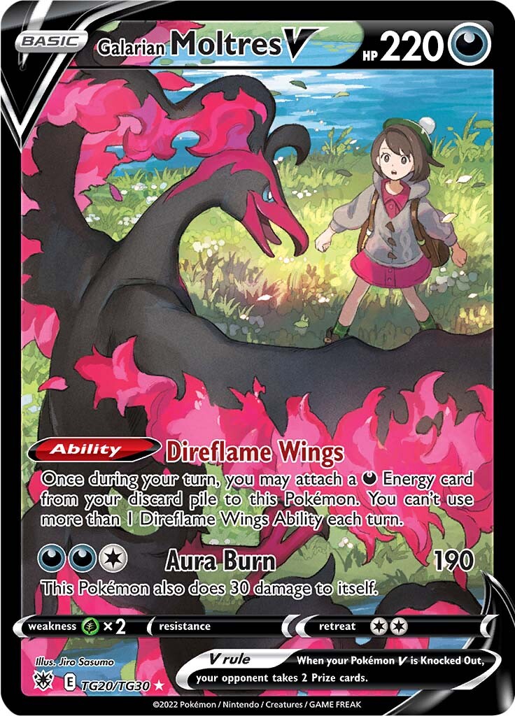 moltres cards pokemon Galarian Moltres V (TG20/TG30) [Sword & Shield: Astral Radiance]