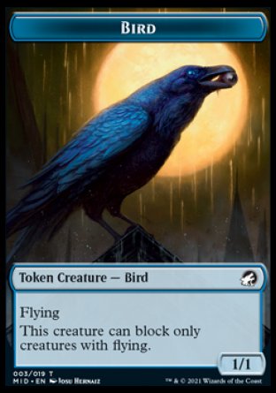 Zombie (005) // Bird Double-Sided Token [Innistrad: Midnight Hunt Tokens]