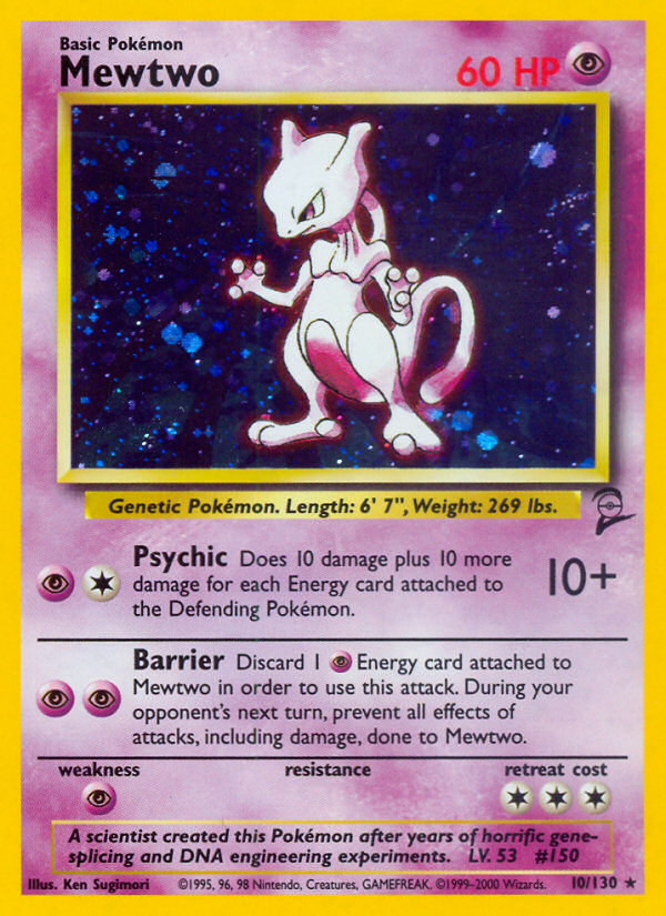 mewtwo pokemon card 10/130 Base Set 2 Holo CGC 9 TBC Games Psychic Rarity PSA 10 Team Rocket's Mewtwo