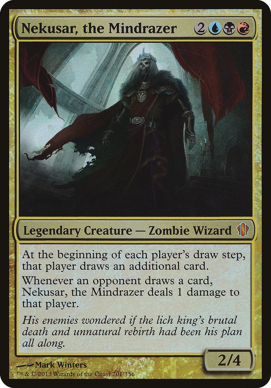 mtg oversized commander cards Nekusar, the Mindrazer (Oversized) [Commander 2013 Oversized]