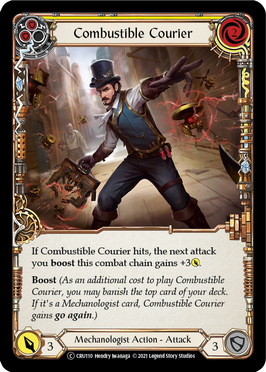 Combustible Courier (Yellow) [U-CRU110-RF] Unlimited Rainbow Foil