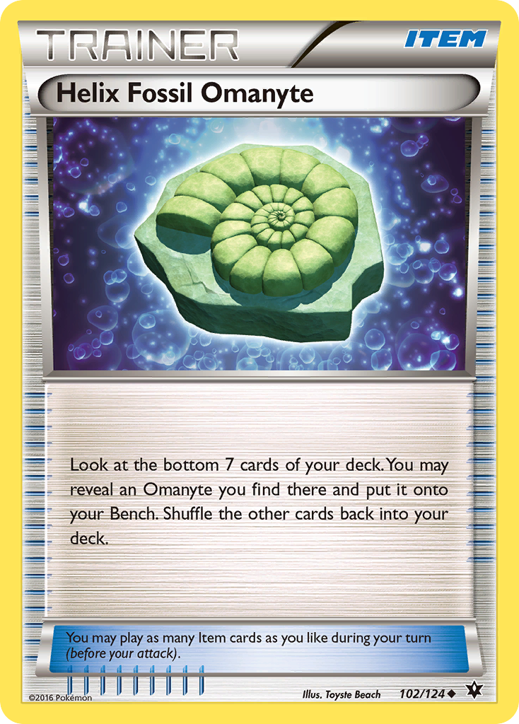 Helix Fossil Omanyte (102/124) [XY: Fates Collide]
