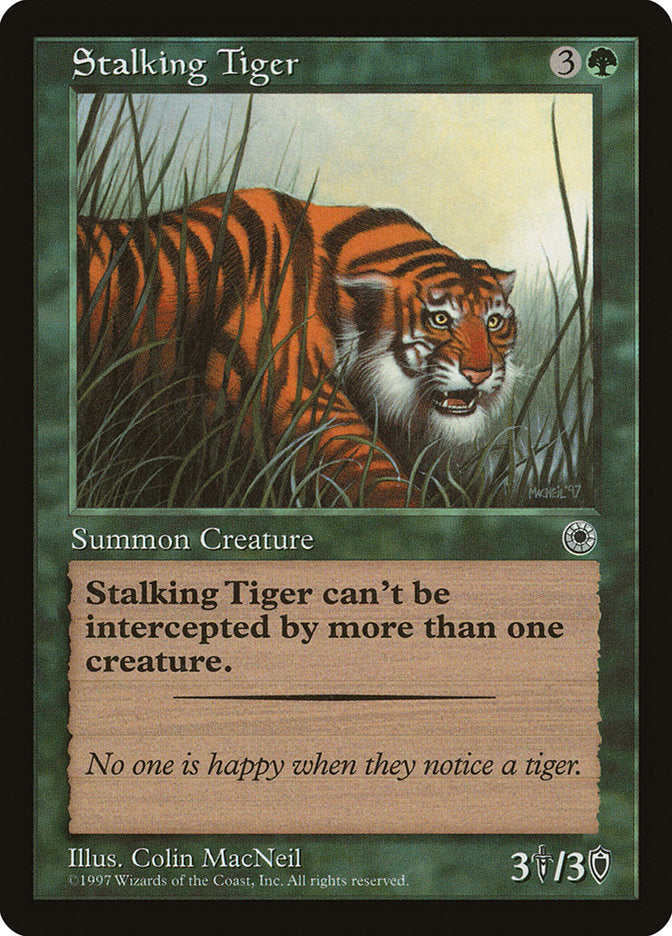 mtg tiger cards Stalking [Portal] Wood Species:Wenge Artwork_Code_RLABE 4 Toughness Limit Break FINAL FANTASY